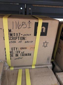 Box of Pewter Like Magen David stars