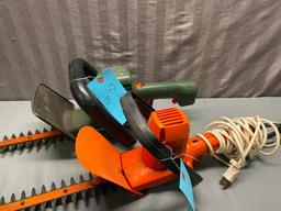 3- Electric hedge trimmers, all work when plugged in