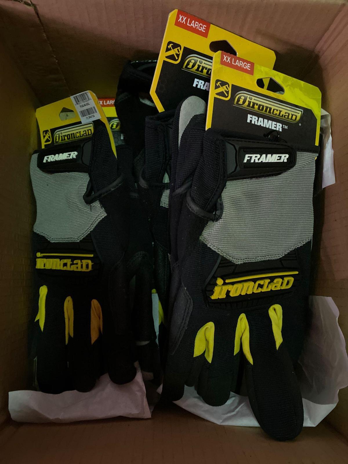 Box of (5) IronClad Co framers gloves. XXL