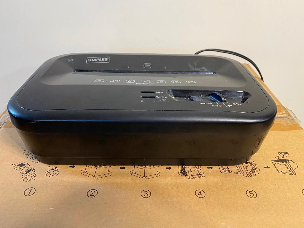 HP MX705 Flat Screen CRT Monitor, and Staples Paper Shredder