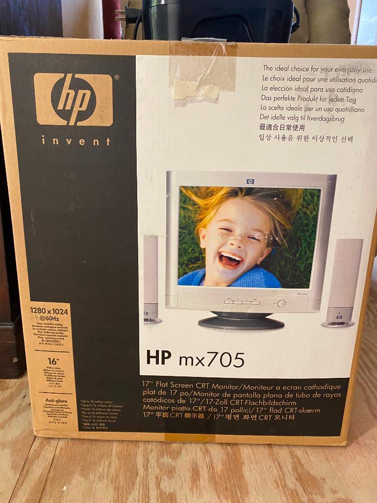 HP MX705 Flat Screen CRT Monitor, and Staples Paper Shredder