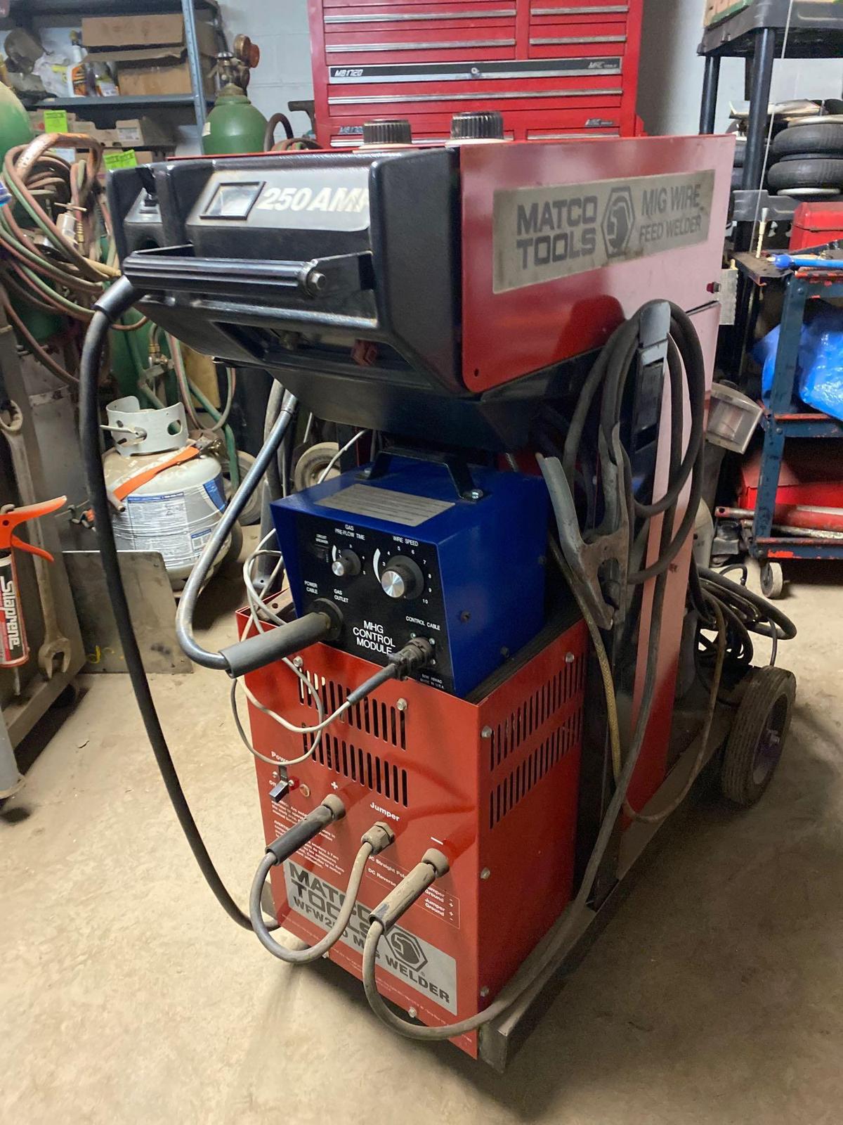 Matco Tools Mig Wire Feed Welder WFW250 w/ Aluminum Spool Adapter and HTP Spool Gun