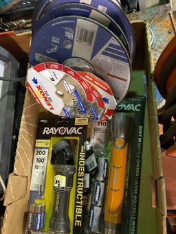 Bulk Lot of New 9in Grinding Wheels, 6in Diamond edge blades and Flashlights