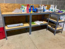 Set of (3) Shelf Units with Misc Cleaning Suppplies
