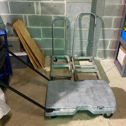 Three Rolling Floor Carts with Collapsible Handles
