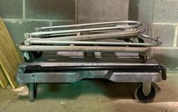 Three Rolling Floor Carts with Collapsible Handles