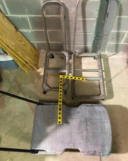 Three Rolling Floor Carts with Collapsible Handles