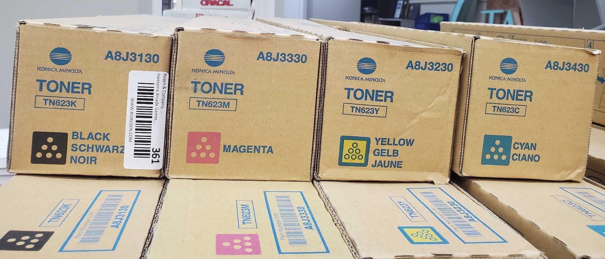 Konica Minolta Toner Set of 4 - Black Magenta Yellow and Cyan - See Pics for Toner Codes