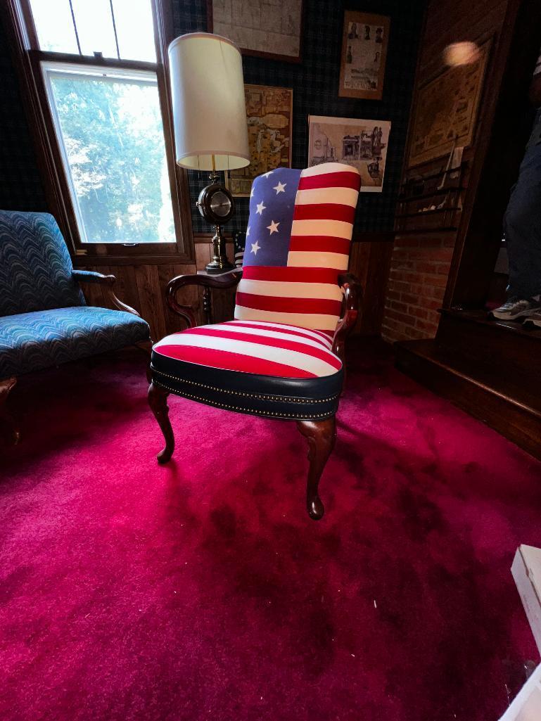 Limited Edition Historic Patriotic Collectible Star Spangled Banner Chair Crafted by Suggs & Hardin