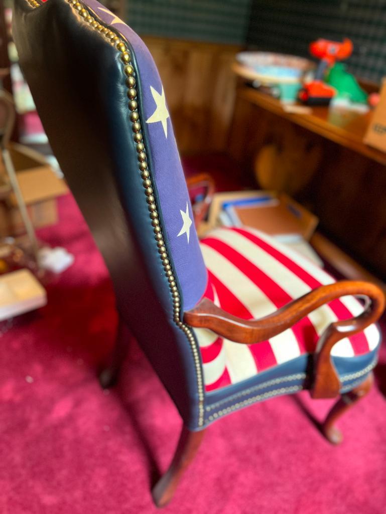 Limited Edition Historic Patriotic Collectible Star Spangled Banner Chair Crafted by Suggs & Hardin