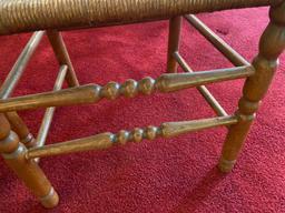 2 Wood & Wicker Ladder Back Chairs