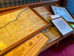 5 Framed Maps of Various Ages