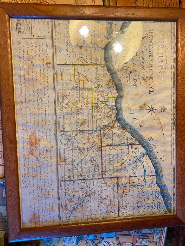 5 Framed Maps of Various Ages