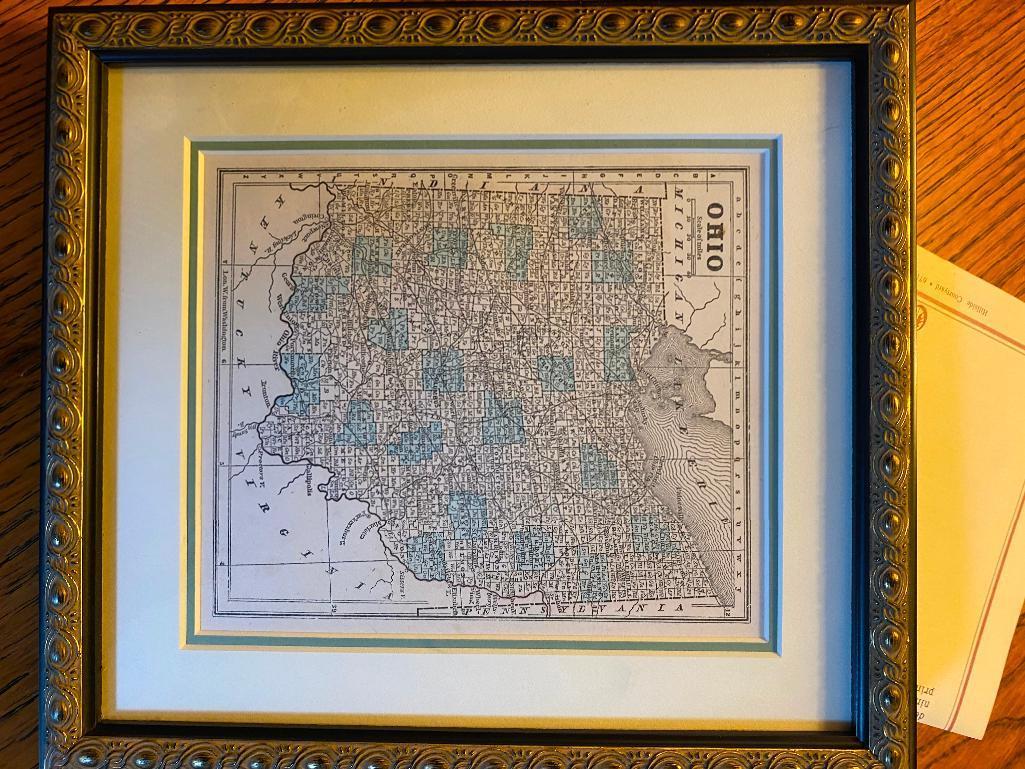 5 Framed Maps of Various Ages