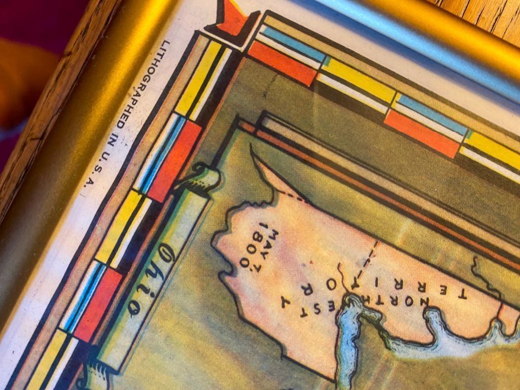 5 Framed Maps of Various Ages
