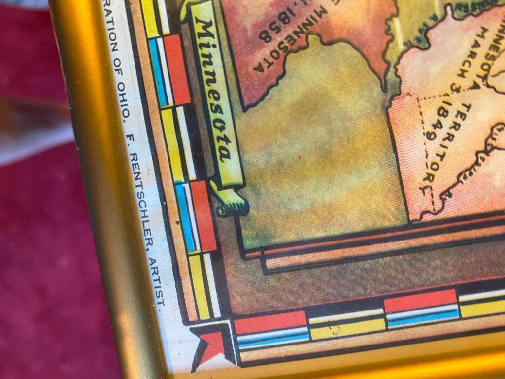5 Framed Maps of Various Ages