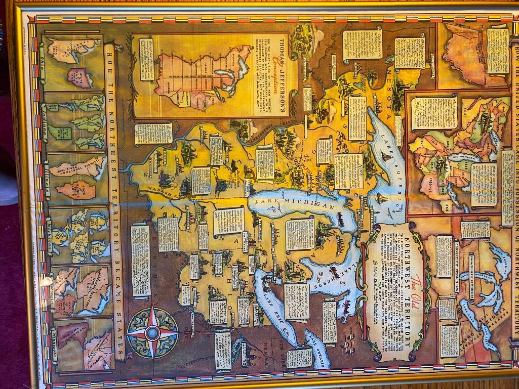 5 Framed Maps of Various Ages