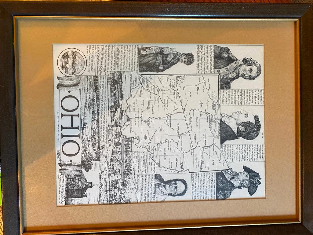 5 Framed Maps of Various Ages
