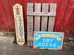 Vintage Style Signs and Feed Bags Decor