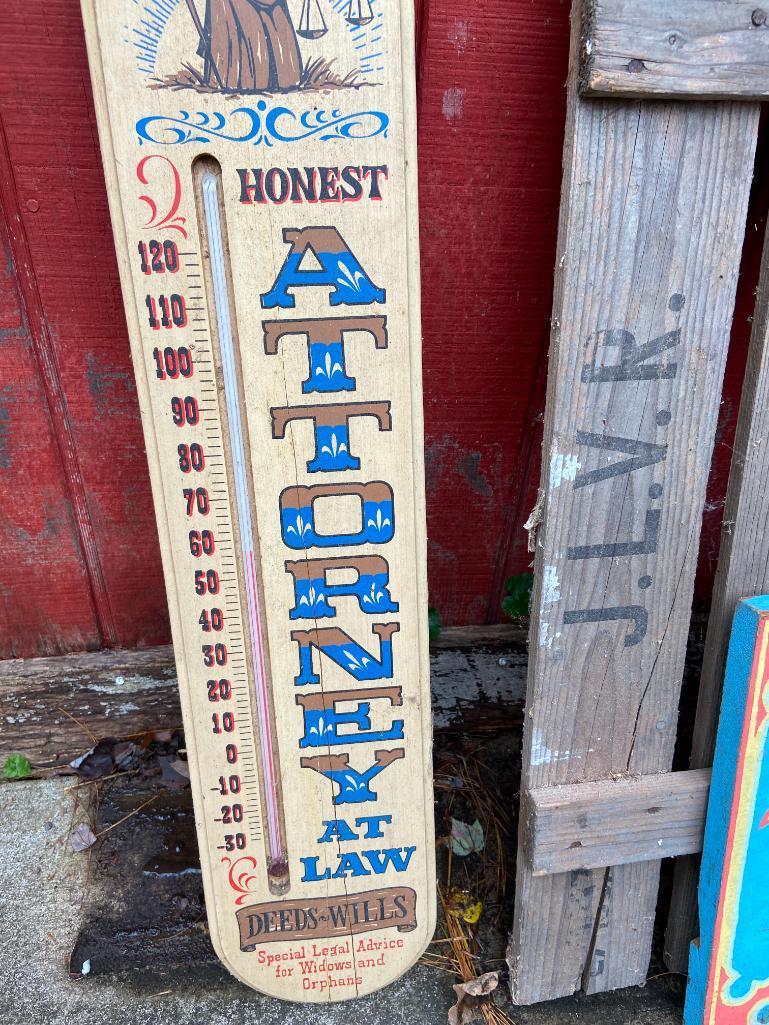 Vintage Style Signs and Feed Bags Decor