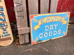 Vintage Style Signs and Feed Bags Decor