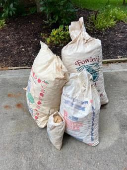 Vintage Style Signs and Feed Bags Decor