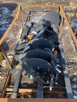 New Wolverine Hydraulic Skidloader Auger Attachment w/ Bits