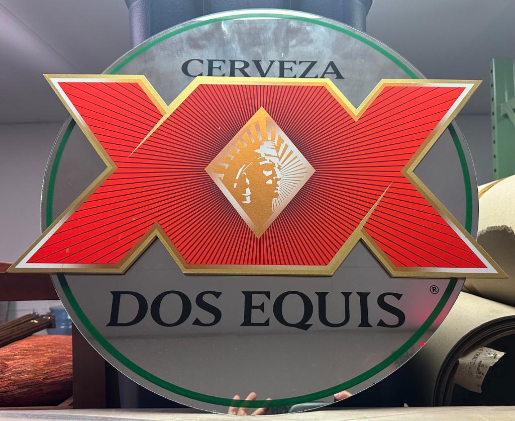 Dos Equis Wall Hanging Mirror Sign