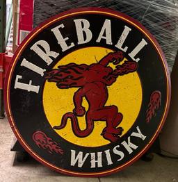 (1) Fireball Whisky and (1) Thirsty Dog Brewing Pressed Tin Signs