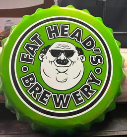 Fat Head's Brewery Bottlecap Design Metal Sign