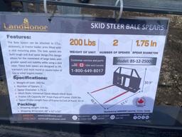 New Landhonor Co Skidloader Bale Spear Attachment