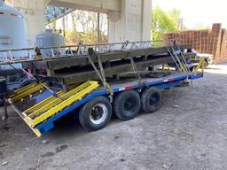 14ft + 4ft Steel Deck Tri-Axle Equipment Trailer (located offsite-please read full description)