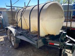 12ft Tandem Equipment Trailer w/ 1000 gal Tank (located offsite-please read full description)