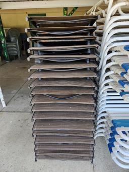 (18) Used Brown and Black Poolside Chaise Lounge Chairs (located off-site, please read description)