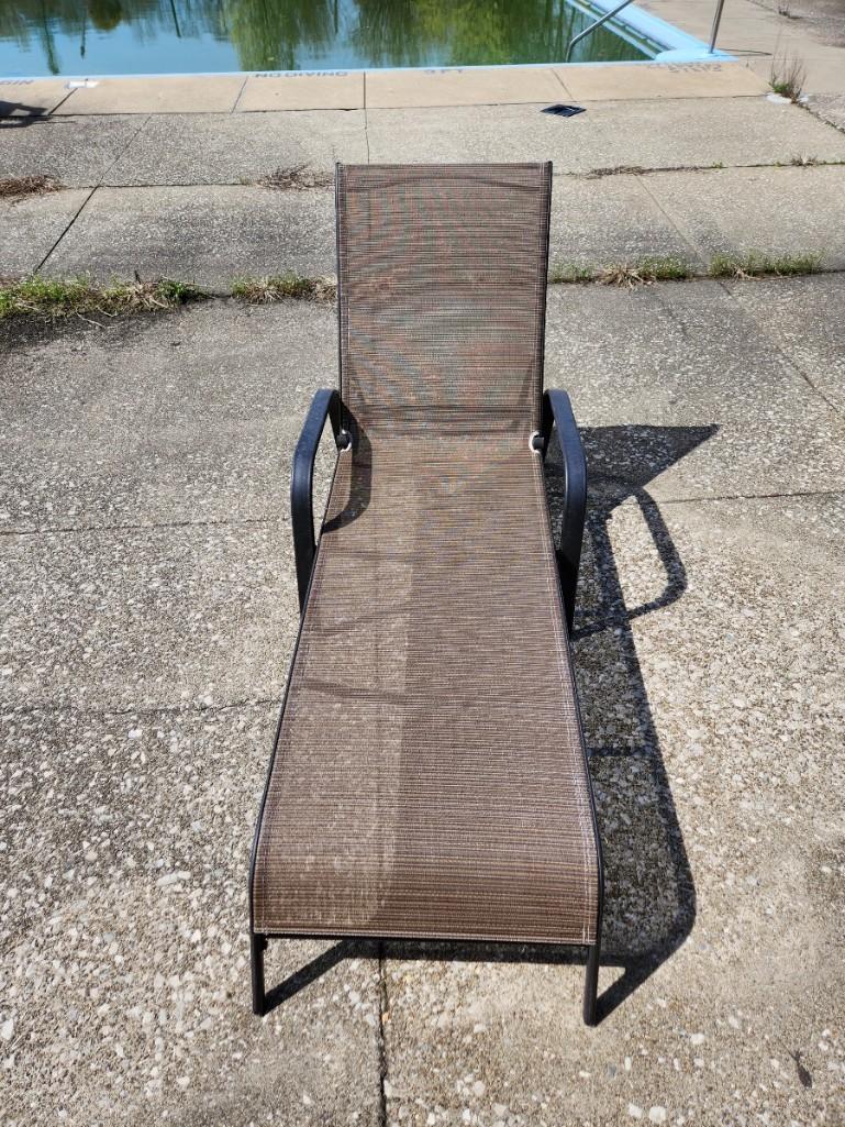 (18) Used Brown and Black Poolside Chaise Lounge Chairs (located off-site, please read description)