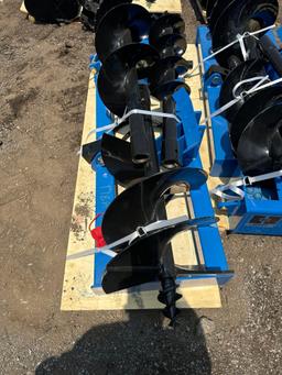 New GIYI Co Hydraulic Skidloader Auger Set w/ 16in, 12in 8in Bits)