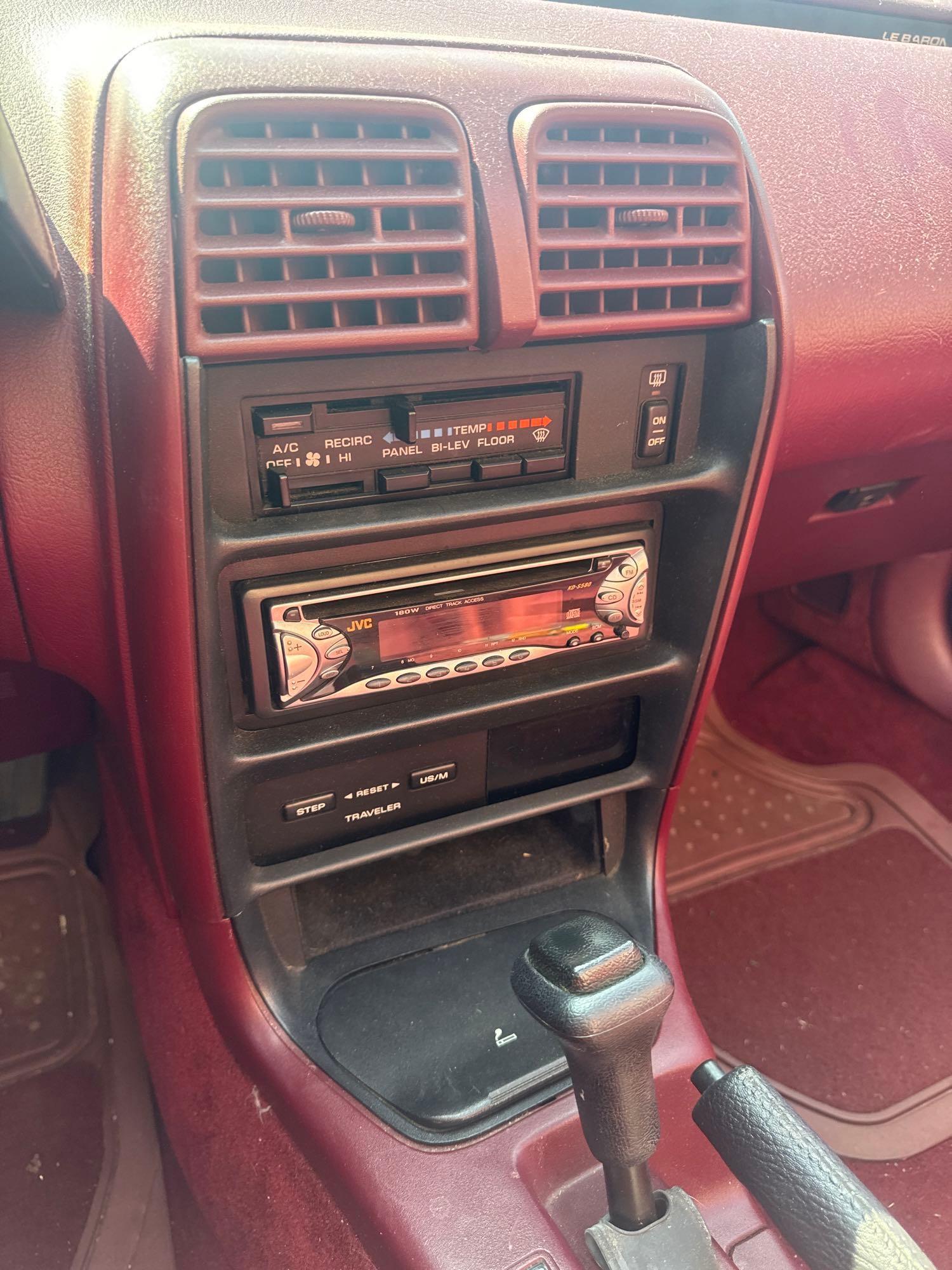 1990 Chrysler Lebaron Convertible (located off-site, please read description)