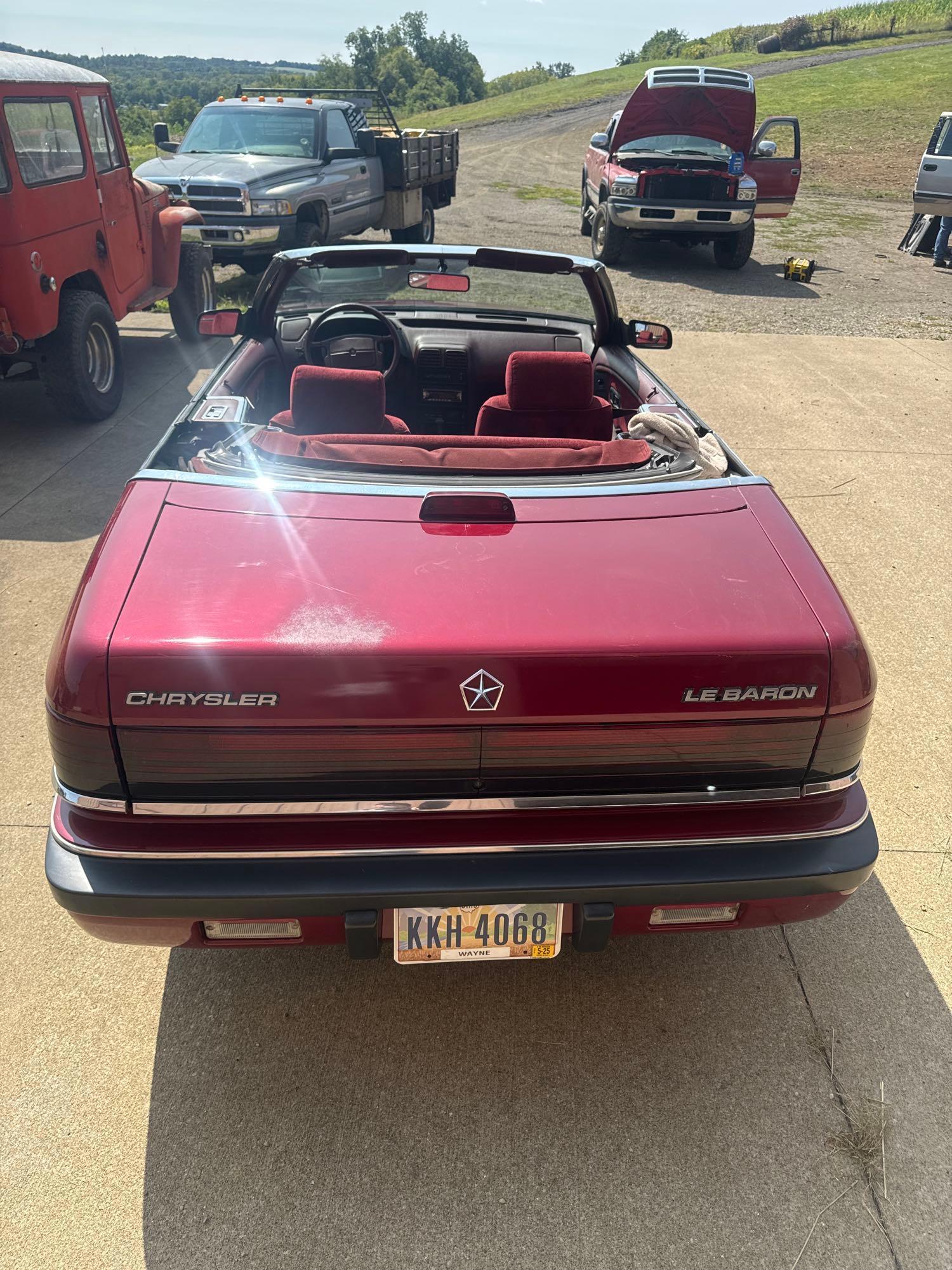 1990 Chrysler Lebaron Convertible (located off-site, please read description)