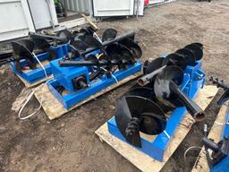 New GIYI Co Hydraulic Skidloader Auger Set w/ 8, 12 & 16in Bits