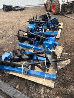 New GIYI Co Hydraulic Skidloader Auger Set w/ 8, 12 & 16in Bits