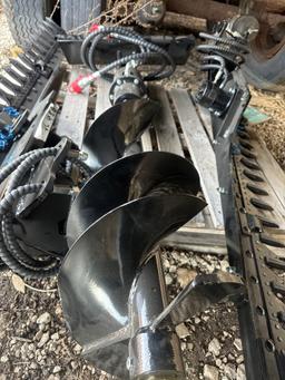 New Vicsec Co Mini Stand-On Skidloader 12in Hydraulic Auger Set