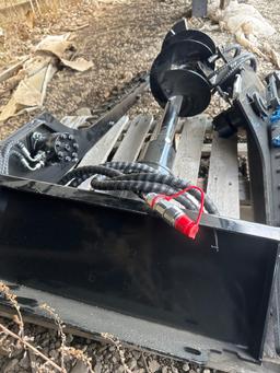 New Vicsec Co Mini Stand-On Skidloader 12in Hydraulic Auger Set