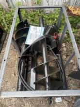 New AGT/Mower King Hydraulic Skidloader Auger Set w/6,12,14in Bits