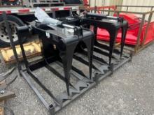 New Giyi Co 72in HD Hydraulic Skidloader Open Bottom Grapple Bucket Attachment Model GY-HWG72C
