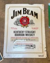 Jim Beam Kentucky Straight Bourbon Whiskey Metal Sign