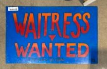 Lucite Sign "WAITRESS WANTED"