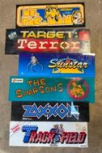 Vintage Arcade Game Marquee Inserts: Ms. Pac-Man, The Simpsons, Track & Field