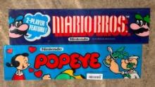 Nintendo Arcade Marquee Inserts, Mario Bros. & Popeye