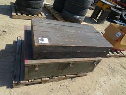(2) wooden tool trunks
