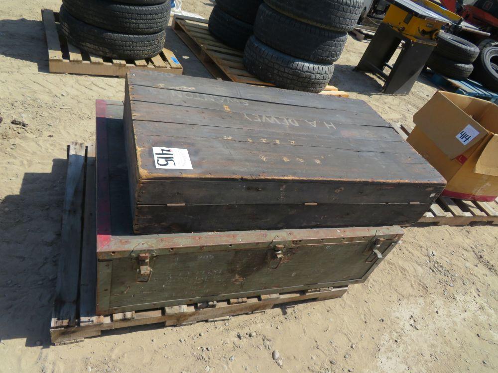(2) wooden tool trunks